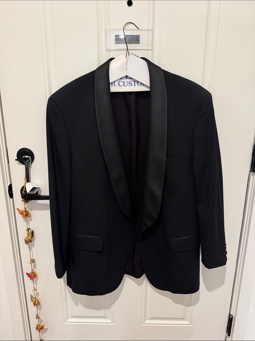 Dior Black Satin Shawl Lapel Tuxedo Jacket